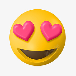 3D立体超喜欢表情包png免抠素材_88icon https://88icon.com 喜欢 花痴 开心 表情