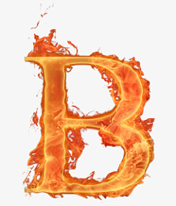 附身火焰效果字母B高清图片