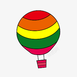 热气球的简笔画素材