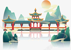 国潮中国风建筑元素素材