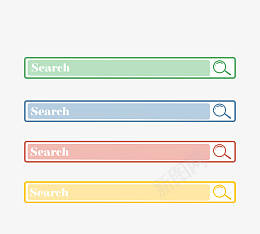彩虹色块彩色的搜索框图标