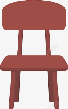 中式座椅酒红色手绘椅子图标