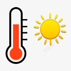夏季太阳与温度计矢量图兴素材