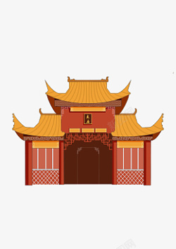 桐城文庙手绘素材