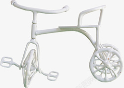 复古装饰素材白色小单车素材
