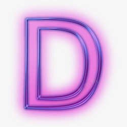 蓝紫色效果字母D素材