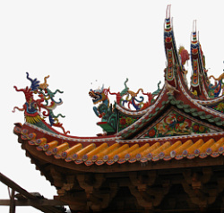 中国风琉璃瓦宫殿屋角素材