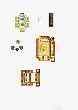 户型图家具俯视png免抠素材_88icon https://88icon.com 户型图 家具 俯视 餐桌 沙发