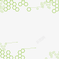 现代绿色科技蜂巢网格边框素材素材