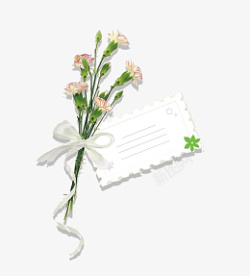 教师节带信封的康乃馨白色信封素材