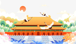 北京建筑群国潮北京建筑群中国风高清图片