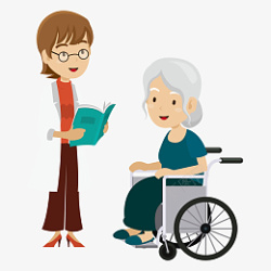 健康的老奶奶卡通矢量听取医生报告的轮椅老人png高清图片