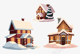 圣诞的卡通小房子png免抠素材_88icon https://88icon.com 圣诞 卡通 小房子 手绘 雪房