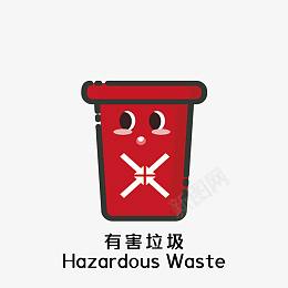 路边垃圾桶垃圾分类有害垃圾图标
