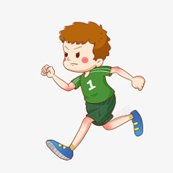 秋季运动会用力奔跑的男孩免抠素材PNG素材