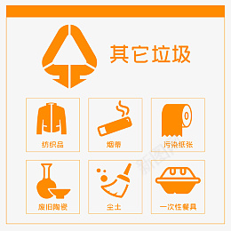 其它垃圾图标png免抠素材_88icon https://88icon.com 垃圾回收 垃圾图标 废旧陶瓷 纺织品 垃圾 尘土 烟蒂 纸张 餐具