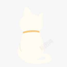 一只白色坐着的卡通猫背影免抠图png免抠素材_88icon https://88icon.com 孤独的孤单的猫背影 卡通小猫 卡通猫咪 小猫咪