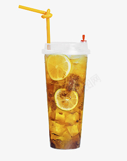 水果汁柠檬茶饮料png免抠素材_88icon https://88icon.com 饮料 冷饮 柠檬 冰块 果汁