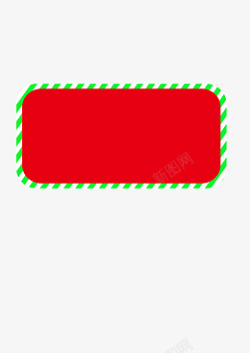 清新红底绿色边框素材
