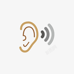 耳朵听力装饰图标素材