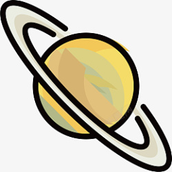 黄色天王星免抠图标素材