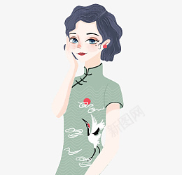 古风民国女子旗袍插画国潮手绘服装png免抠素材_88icon https://88icon.com 古风 民国女子 旗袍插画 国潮手绘 服装