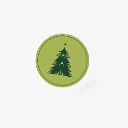 2021年圣诞节绿色徽章素材