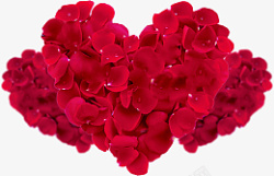 红色心形玫瑰花团素材