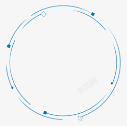 极简商务PPT环状光效蓝色科技圆框高清图片