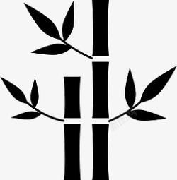 黑色卡通竹子植物矢量图1素材