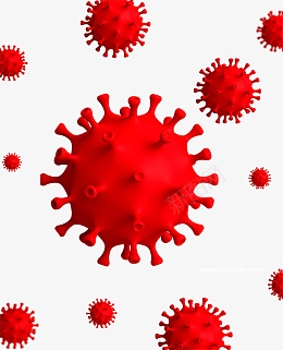 红色的细菌病毒png免抠素材_88icon https://88icon.com 病毒 红色 细菌 多个