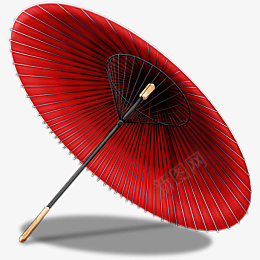 国风中国风红雨伞图标