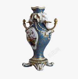 花瓶装饰物蓝色大象素材