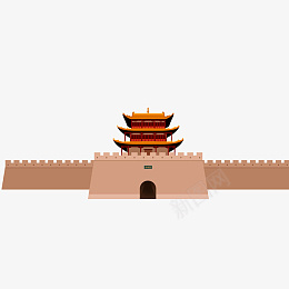 卡通手绘嘉峪关建筑设计郧png免抠素材_88icon https://88icon.com 插画设计 旅游景区 嘉峪关 卡通 建筑 手绘 旅行