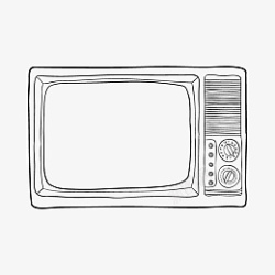 卡通手绘电视机素材素材