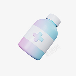 3D立体建模药瓶png免抠素材_88icon https://88icon.com 3D 立体 建模 药瓶