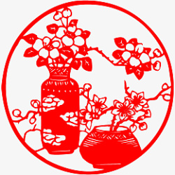 红色花中国风素材