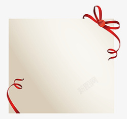 感恩节红丝带信纸标签框素材