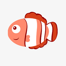 鱼类保护自然小丑鱼红色白色耗素材