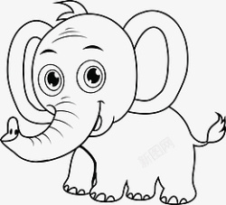 素描大象象大象手绘素描高清图片