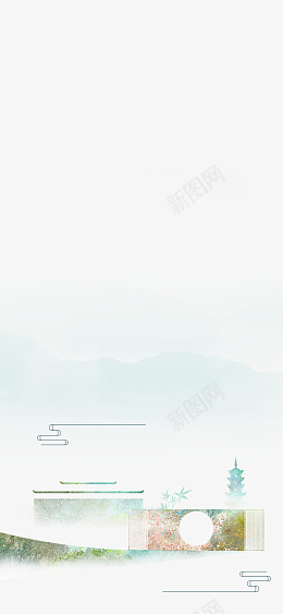 H5配图png免抠素材_88icon https://88icon.com 古风 国潮 山水 H5