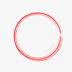 矢量红色圆圈手绘空心圆素材
