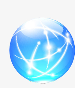 蓝色简约科技线条球体图标素材