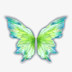 绿色展翅手绘蝴蝶素材