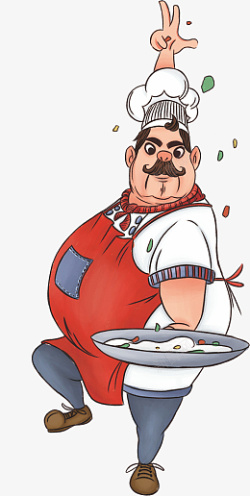 红色胖子厨师烧烤主厨小龙虾素材