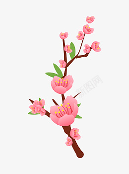 卡通手绘粉红桃花插画png免抠素材_88icon https://88icon.com 色彩艳丽 花朵丰腴 草本植物 落叶乔木 中国风 桃子 桃树 桃花 花朵 花蕊