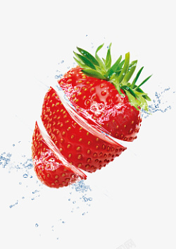 草莓切开爆水超食欲感素材