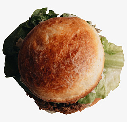 一个放着生菜的汉堡png免抠素材_88icon https://88icon.com 汉堡 食物 生菜 肉饼