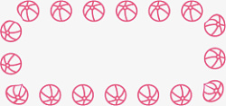 粉色篮球边框聊天框素材