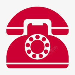 座机电话电话机红色图标素材